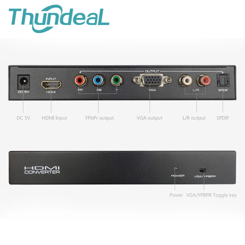 1080 P HDMI К AV YPbPr компонентный rgb в VGA SPDIF адаптер конвертер R/L Поддержка 5.1CH объемного
