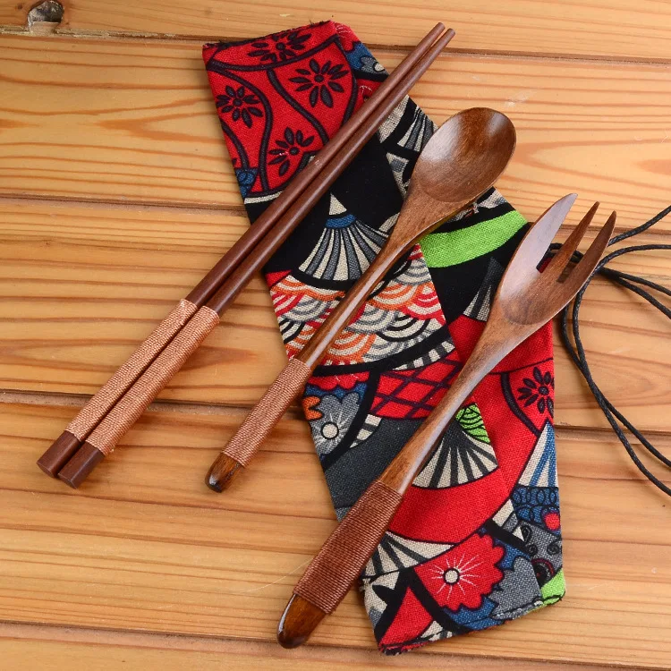 10 компл./упак. деревянная портативная посуда наборы Творческая вилка для