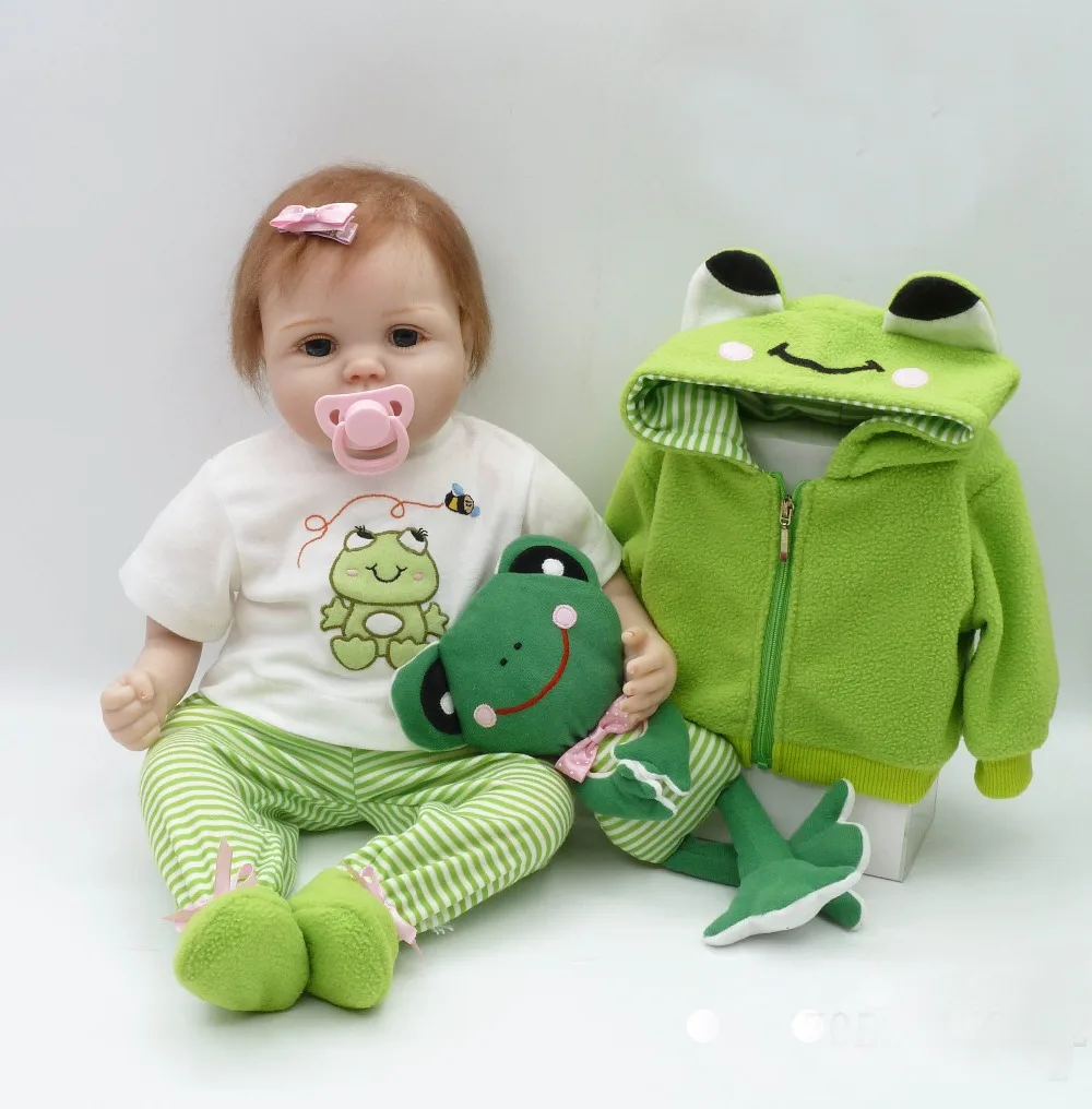 Кукла новорожденная силиконовая мягкая игрушка 55 см 22 дюйма подарок на день