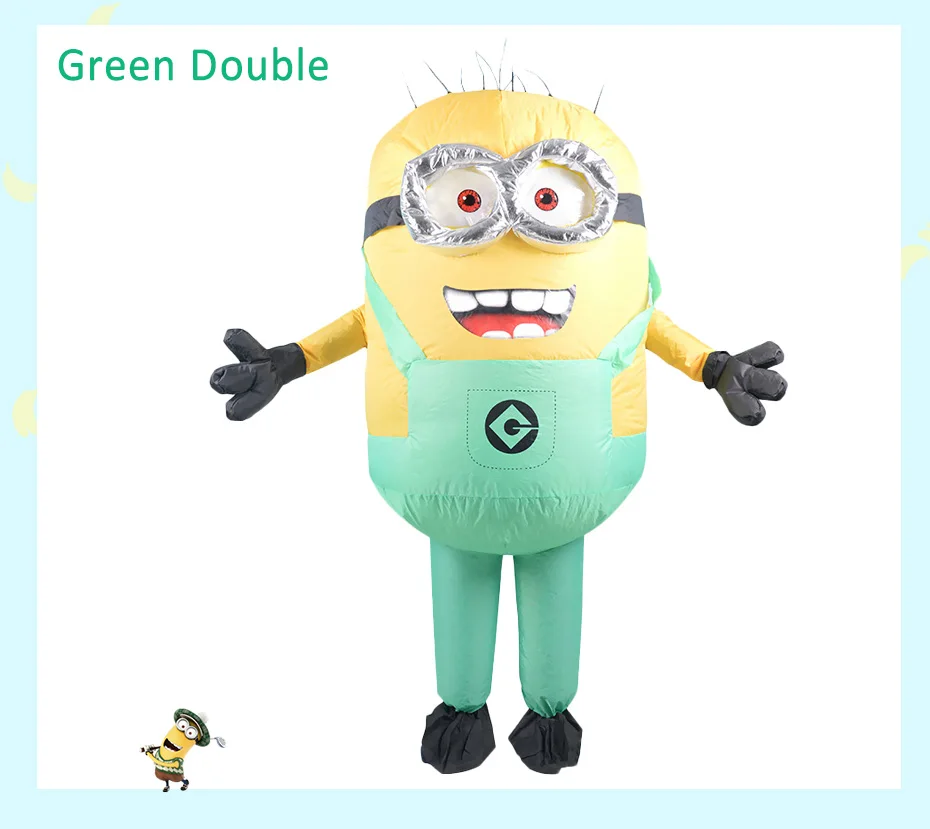 Men Women Inflatable Minion Costume Halloween Party Costumes Despicable Me Mascot Costume Minion Cosplay Clothing for Carnival
