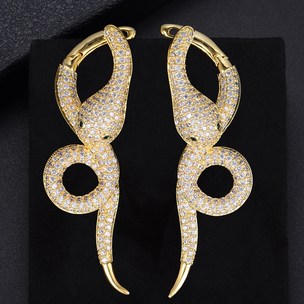 Unique Multicolors Wind Snake Shape AAA Full Cubic Zirconia Stud Earrings For Women Girls Party Wearing | Украшения и аксессуары