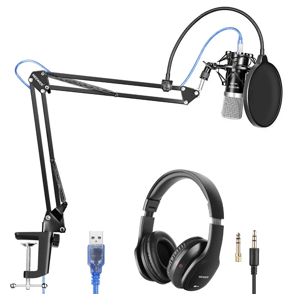 Neewer USB микрофон с подвесным ножничным кронштейном креплением монитором