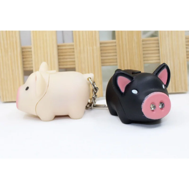 Мультяшный брелок с дизайном Поросёнок персональный светящийся звук свинья
