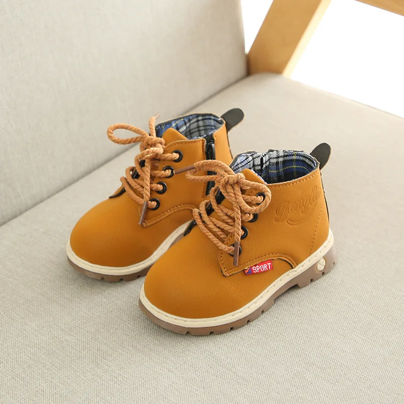 Детские ботинки сезон осень-зима детская обувь для малышей нескользящие девочек