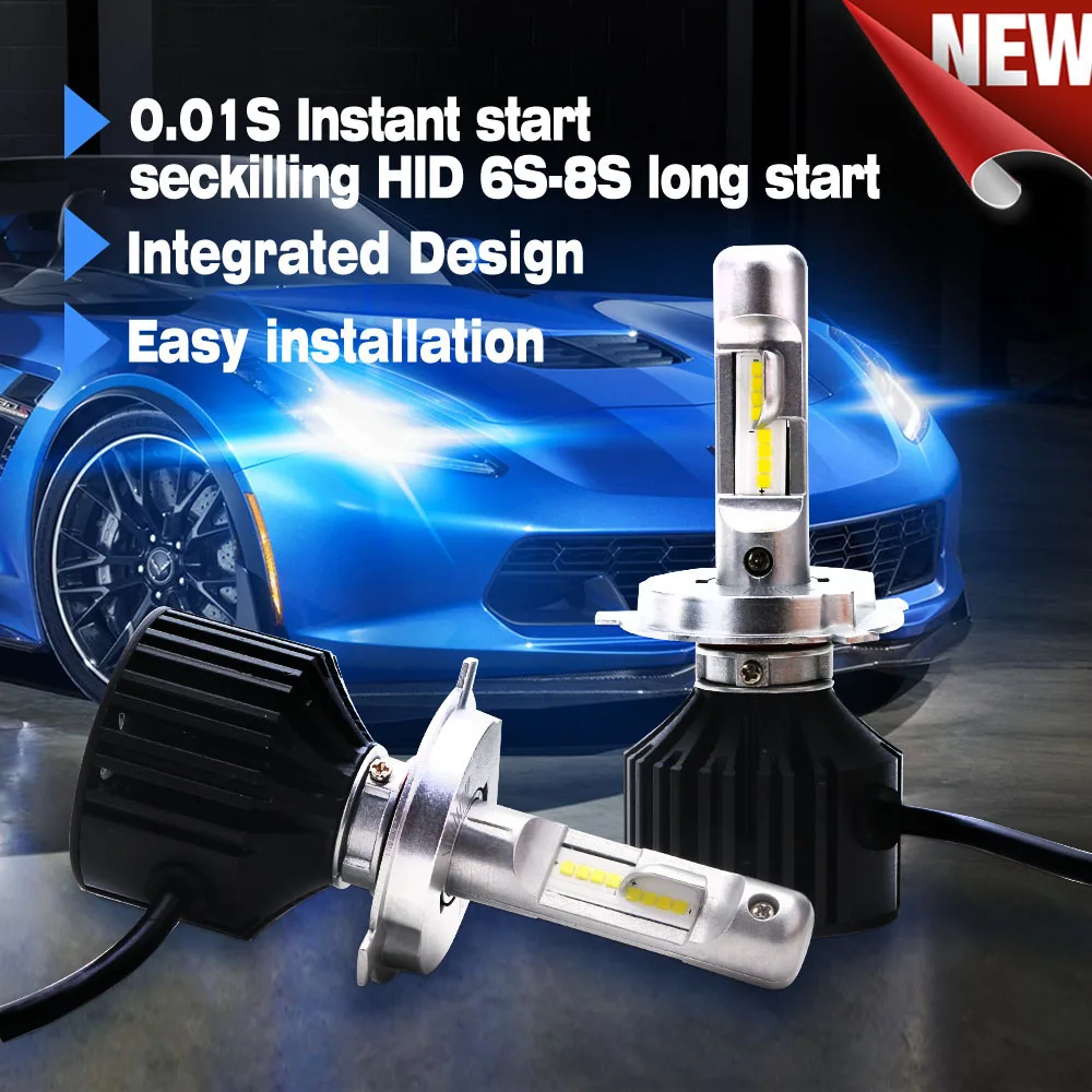SEALIGHT H4/9003/HB2 LED Car Headlight Bulbs Styling 90W 12000LM Auto Headlamp Hi/Lo Beam Kit 6000k White | Автомобили и