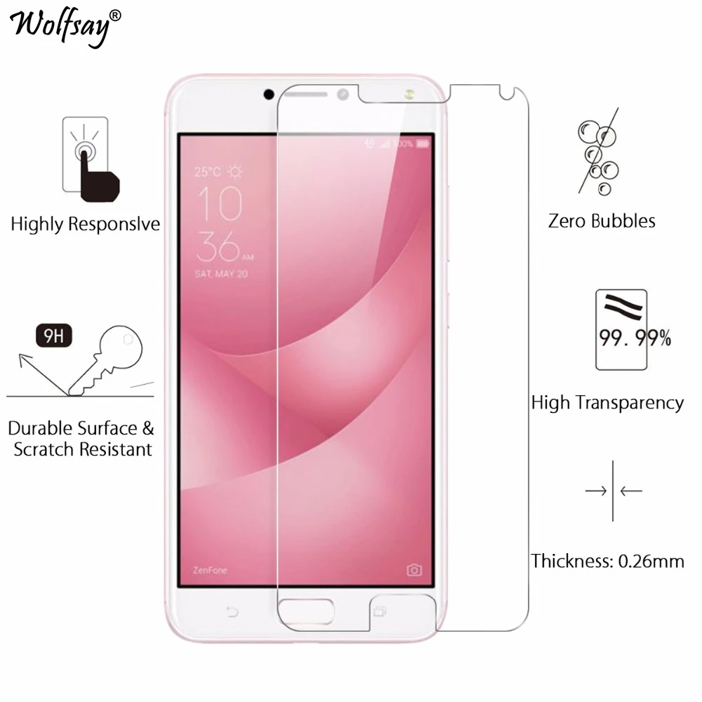 2 шт для закаленного стекла Asus Zenfone 4 Max ZC554KL Защитная пленка экрана Glass
