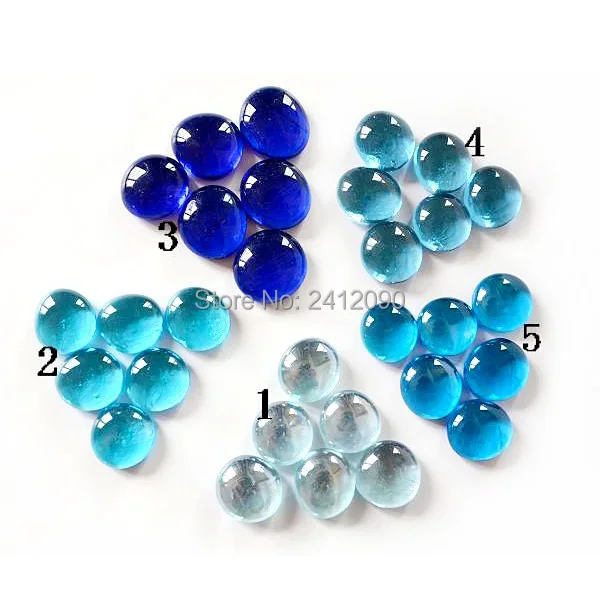 60 шт. синий стеклянный бисер смешанный цвет галька для вазы Аквариум