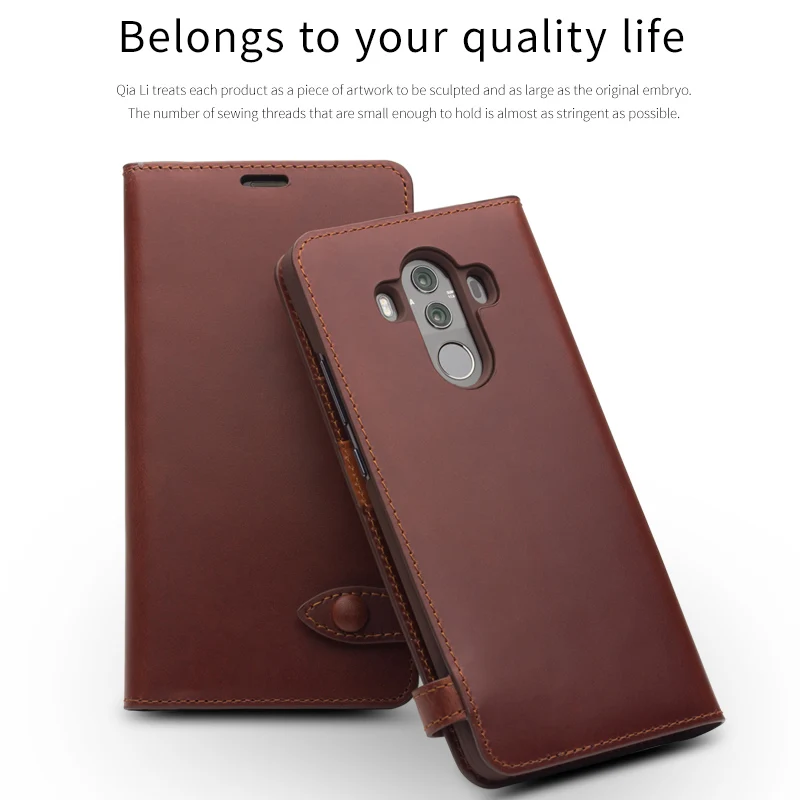 QIALINO флип-чехол из натуральной кожи для Huawei Mate 10 модная роскошная сумка на