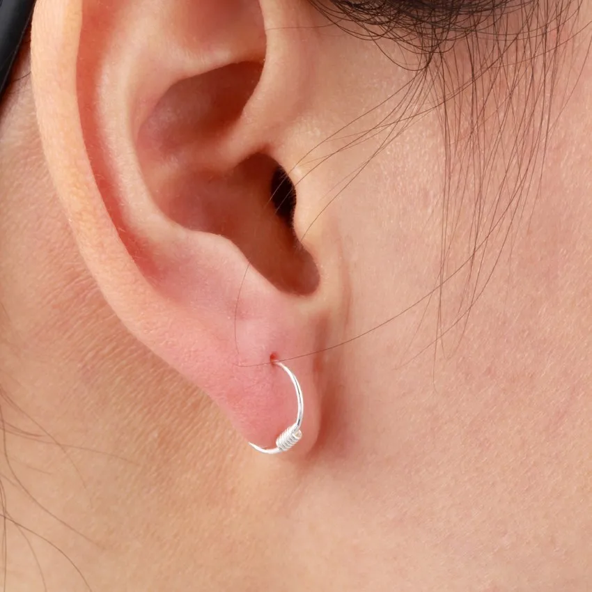 Mini Loop Circle 925 Sterling Silver Small Hoop Earrings For Women Piercing Nose Jewelry Baby Girls Kids Children Aros Aretes