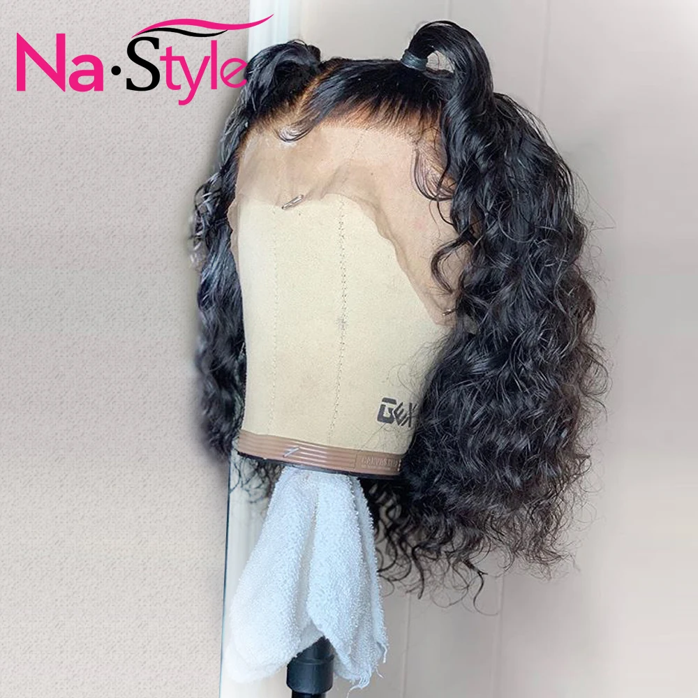 150% плотность кудрявый боб парики для человеческих волос черные корни 360