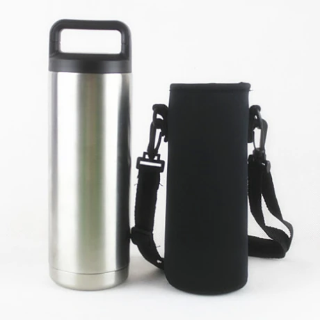 18oz bottle with bag Бутылка для воды, Спортивная фляжка, кружка для путешествий, 18 унций, 36 унций, 64 унций, нержавеющая сталь, с широким горлышком, с двойными стенками, с вакуумной изоляцией, Ворчун - Цвет: 18oz bottle with bag
