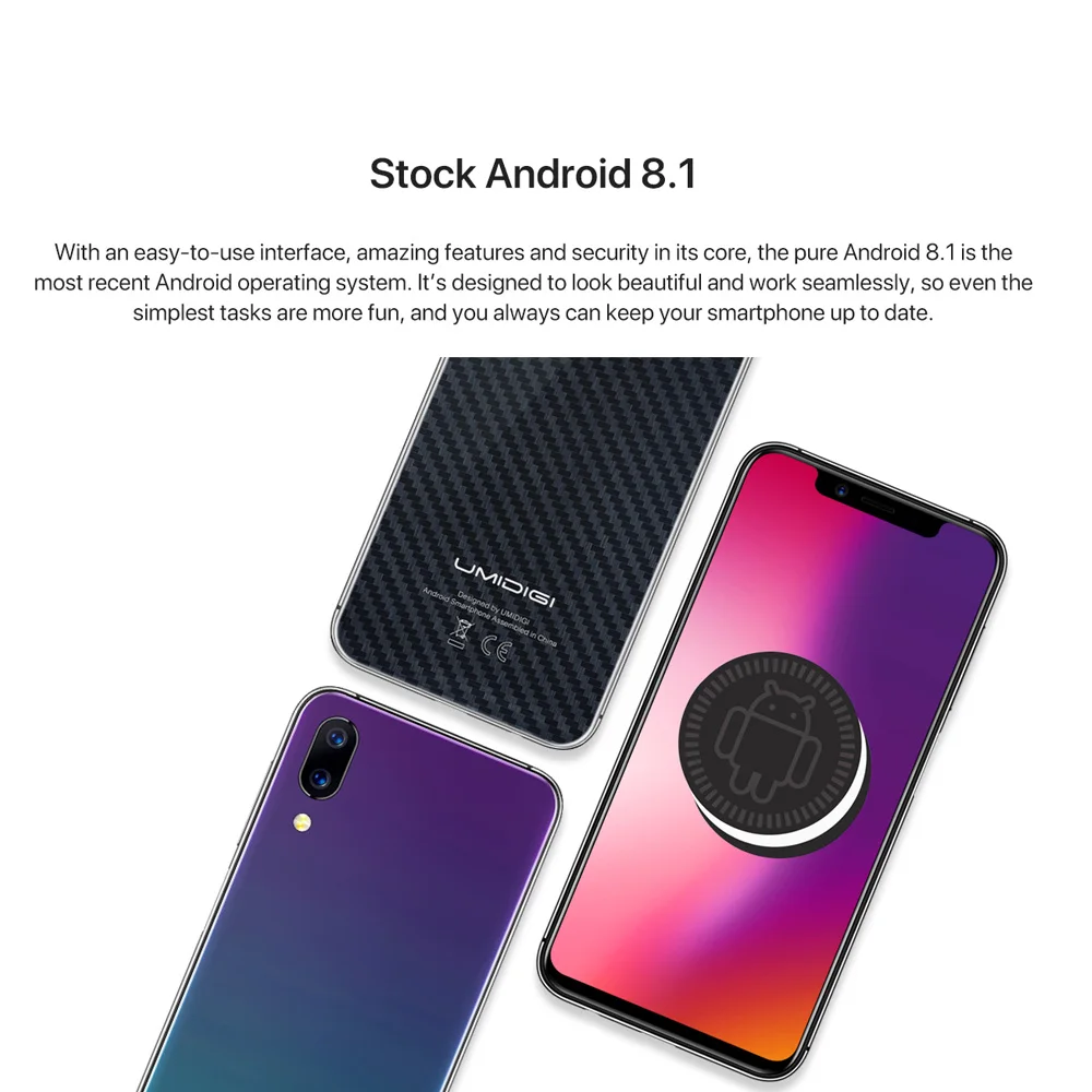 Global Bands UMIDIGI One Pro 5.9inch Notch 19:9 Bezel-less Full Screen Android 8.1 Mobile Phone 4GB 64GB Octa Core Smartphone