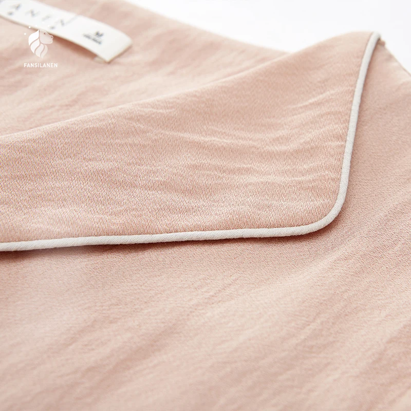 FANSILANEN Fashion New Arrival Summer/Spring Office Women Befree Tops Blouse Shirts Blouses Solid Chiffon Female Z82565 |