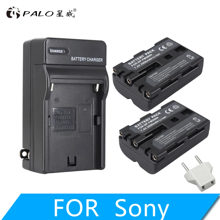 2 шт. 2000 мАч NP FM500H Аккумулятор для камеры + зарядное устройство Sony A57 A58 A65 A77 A99 A550 A560