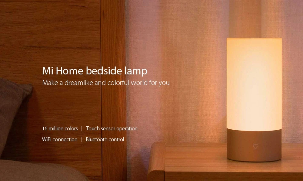 Xiaomi Mijia прикроватная лампа Bluetooth 4,2 BLE WiFi соединение сенсорное управление 300Lm 16 миллионов RGB цвет 10 Вт 1700k~ 6500k