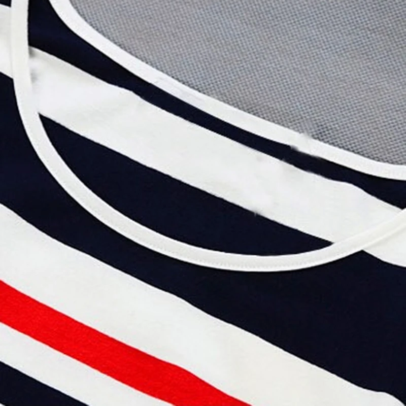 Мама и дочь платье 2016 хлопок нашивка ремень Военно-морской флот стиль Песчаный