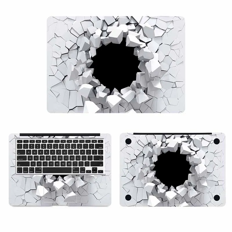 3D разбитая стена Ноутбук кожа для Apple Macbook Наклейка Pro Air retina 11 12 13 15 дюймов Mac Book полное покрытие защитная пленка наклейка - Цвет: ACD side
