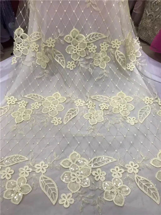 2018 Высококачественная африканская кружевная ткань Золотая французская сетчатая