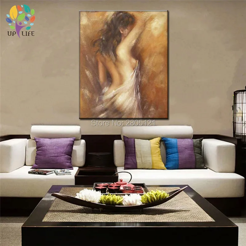 The Bathing woman CANVAS painting Hand Painted retro vintage nude special art gift for home decoration naked picture | Дом и сад