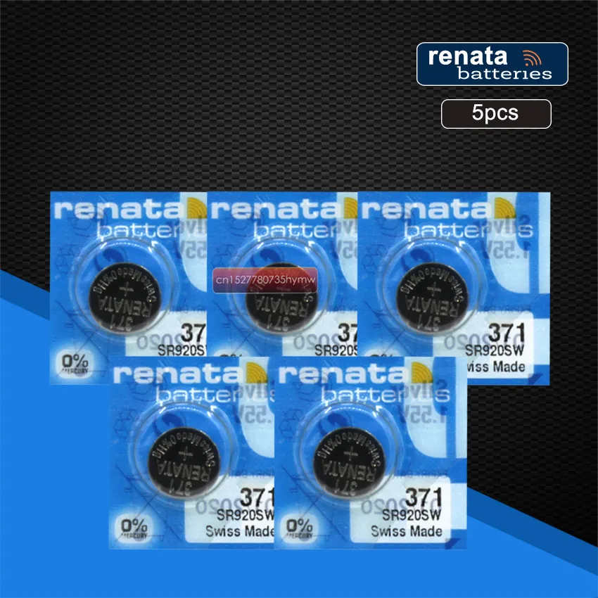 5 шт. розничная Фирменная Новинка Renata длительный 371 SR920SW LR69 LR920 AG6 часы батарейка Кнопка монета ячейка Швейцарский сделано