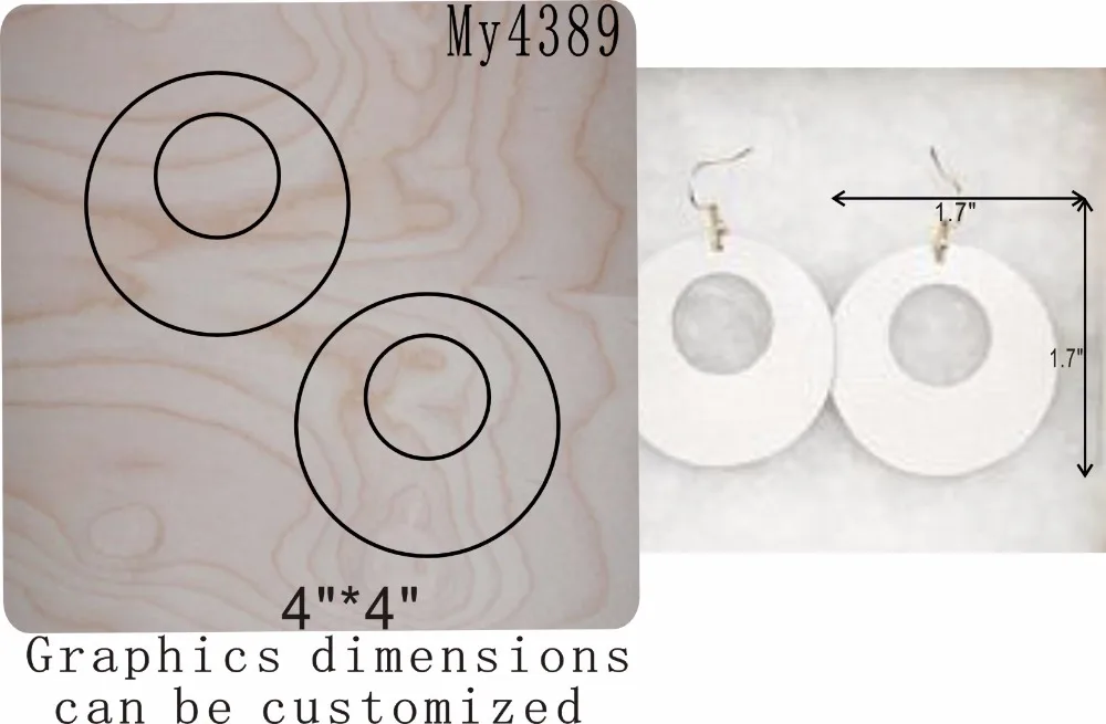 Круглые полые серьги-2 высечки и деревянные насадки подходят-/Scrabooking | Дом сад