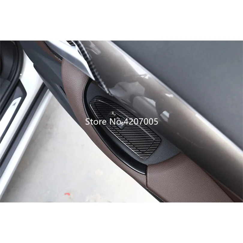 4Pcs/set ABS Plastic Carbon Fiber Style Window Lift Switch Frame Trim Cover For BMW X1 F48 2016 2017 2018 Car Accessories | Автомобили и