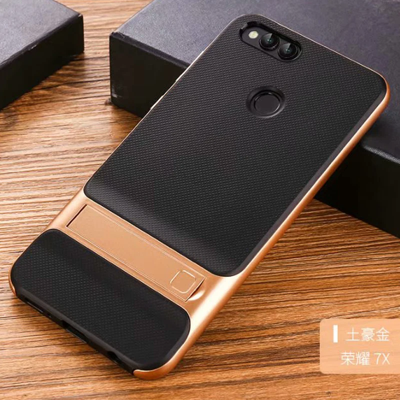 YueTuo coque cover case For huawei Honor 7x 7 x luxury 3d Silicone cute Silicon on back 360 Phone with holder cases |