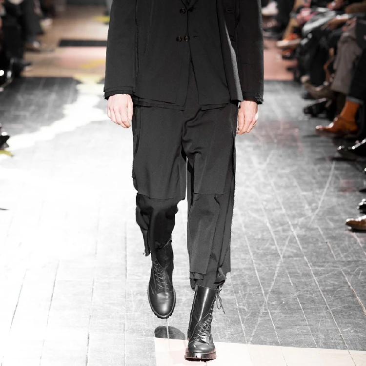 

Homemade 2018 men's casual pants show tailored pants with holes in the rough edges. S-6XL!!