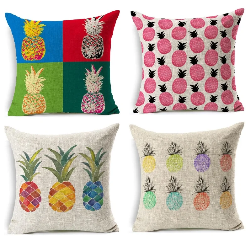 Ananas наволочка с рисунком ананаса льняная для дома декоративная дивана 45x45 см|cushion