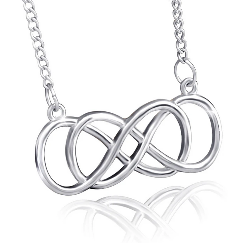 Женское свадебное ожерелье Eternity Simple Forever Love с двойным кулоном Infinity вечерние