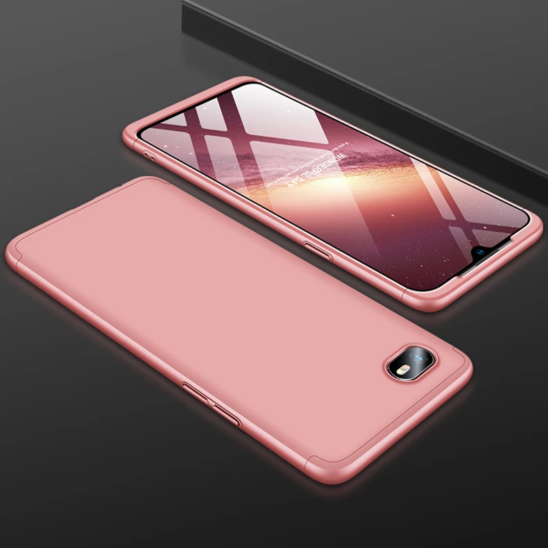 360 полная защита ПК чехол для OPPO A1K Телефон Чехол 6,1 дюймов 3 в 1 твердый матовый пластик задняя крышка для OPPO Realme C2 A1 K vopton