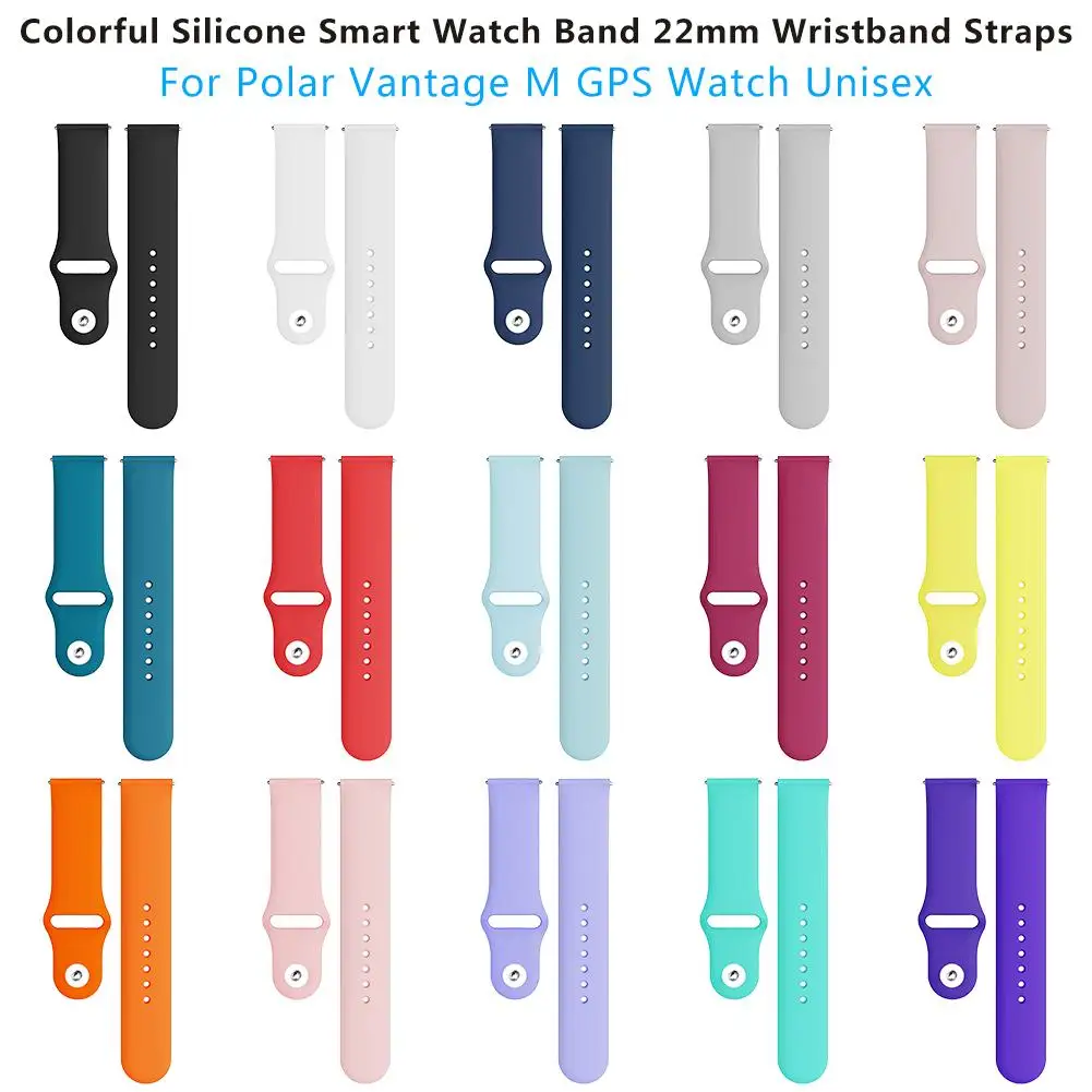 High Quality Silicone Watch Band 22mm Replacement Wristband Straps For Polar Vantage M GPS Watch Smart Bracelet Accessories