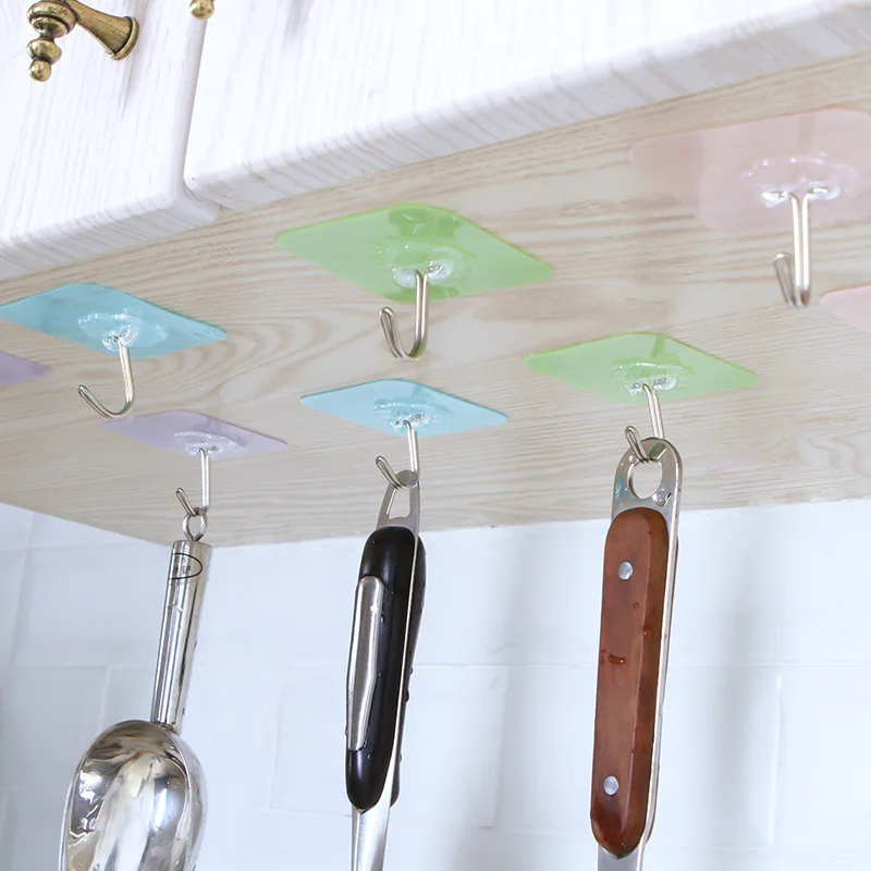 1 шт. прочный водонепроницаемый однотонный бесшовный Крючок для ванной настенный