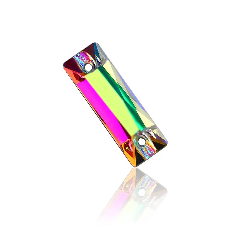 Роскошный Кристалл 5A Стекло Стразы камень для пришивания Прямоугольник AB Flatback