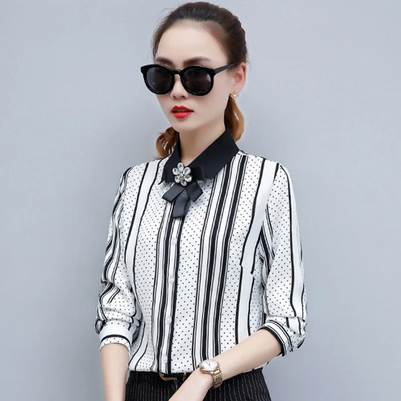 Новинка модные женские шифоновые блузки большие размеры S 4XL черный цвет