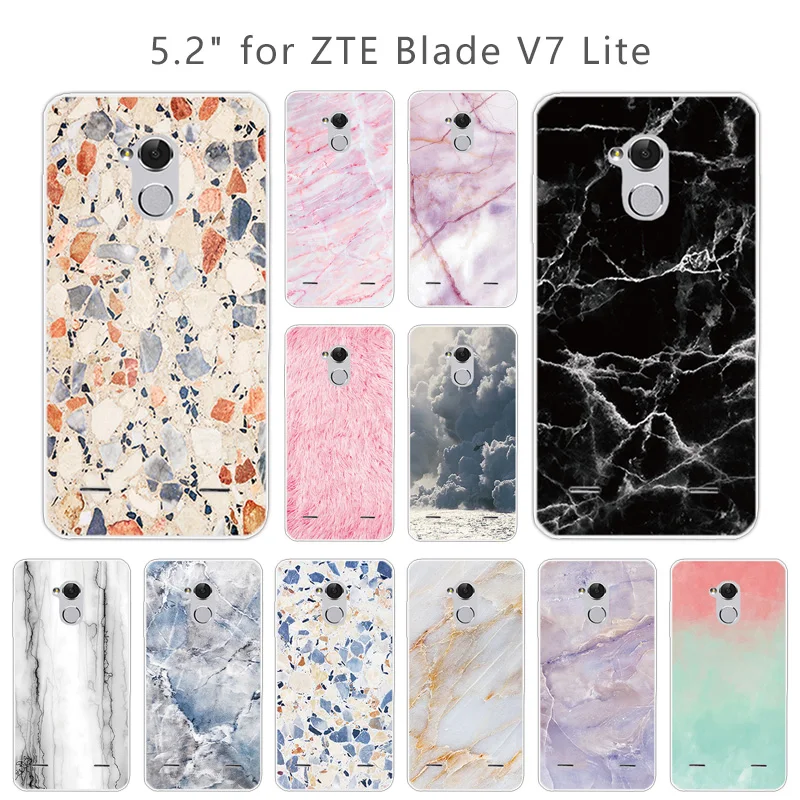 Прозрачные чехлы для телефона ZTE Blade V7 Lite мягкие силиконовые с камнями 5 0 дюйма