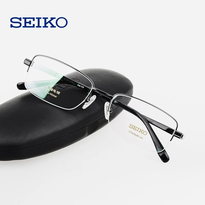 SEIKO титановые мужские очки с оправой, мужские очки, Мультифокальные очки для близорукости, полуоправы, оптические оправы, HT01080