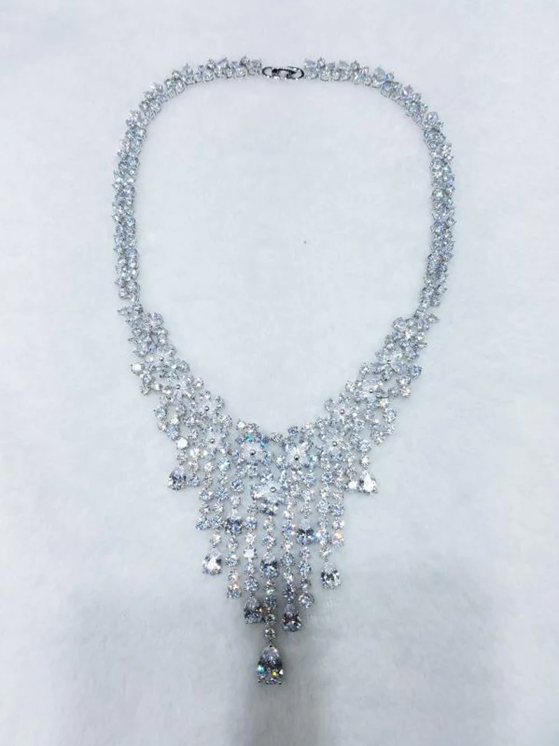 Роскошное ожерелье HIBRIDE с подвеской из искусственного камня Женские Ювелирные