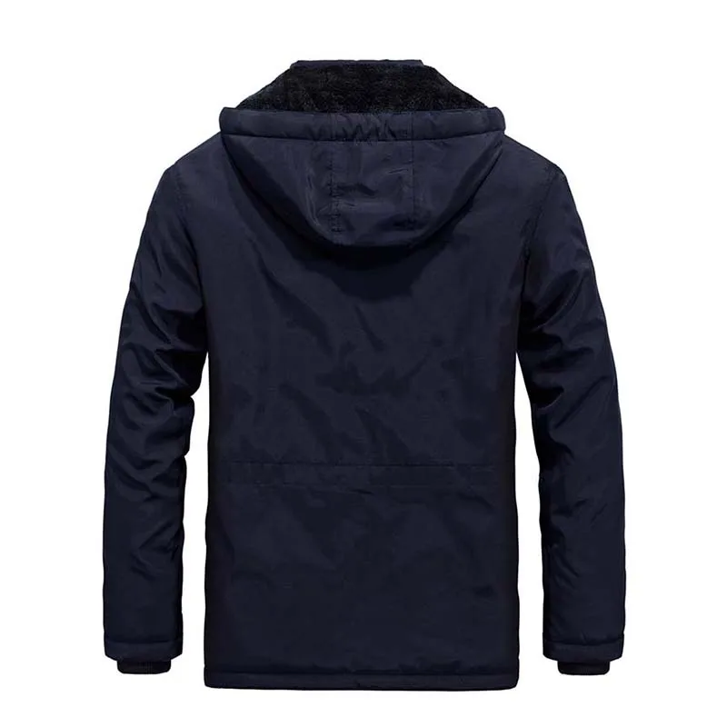 Мужская ветровка с капюшоном Толстая теплая парка на флисовой подкладке в стиле