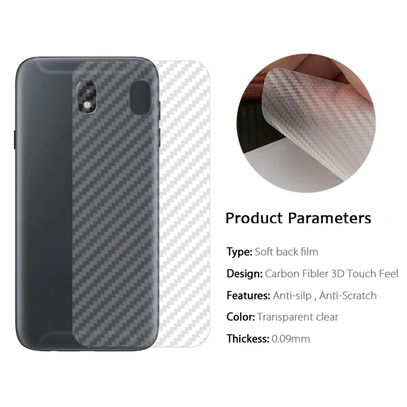 5 упаковок 3D наклейка из углеродного волокна задняя пленка для Samsung Galaxy J5 J3 J7 2017 J1