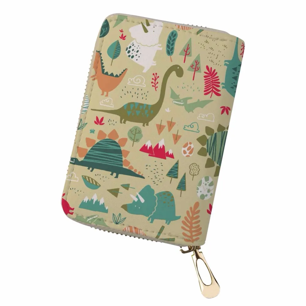 Кошелек с принтом динозавра для путешествий кошелек двойным открытием держатель