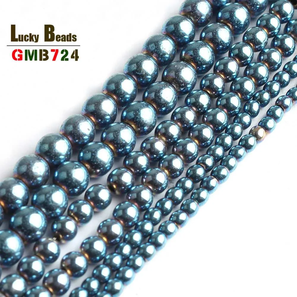

2 3 4mm Natural Hematite Stone Beads Round Smooth Loose Beads For Jewelry Making Bracelet Necklace Accessories 15inch 4 Colors
