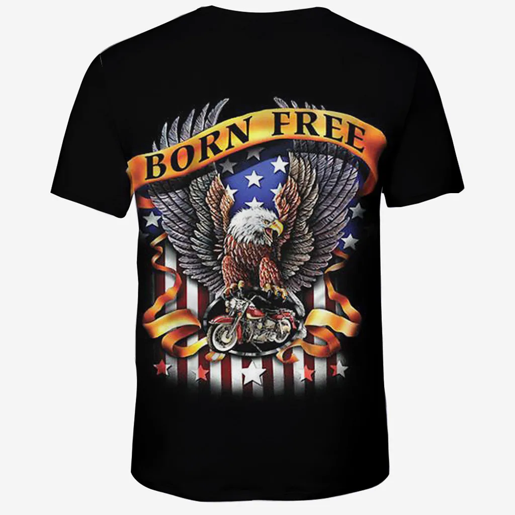 2019 Новая Летняя мода Мужская День Независимости американский флаг Орел с