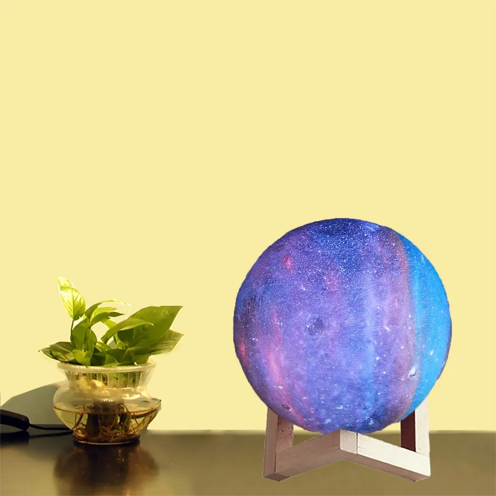 USB перезаряжаемая 3D печать Звездная Луна свет дистанционное управление