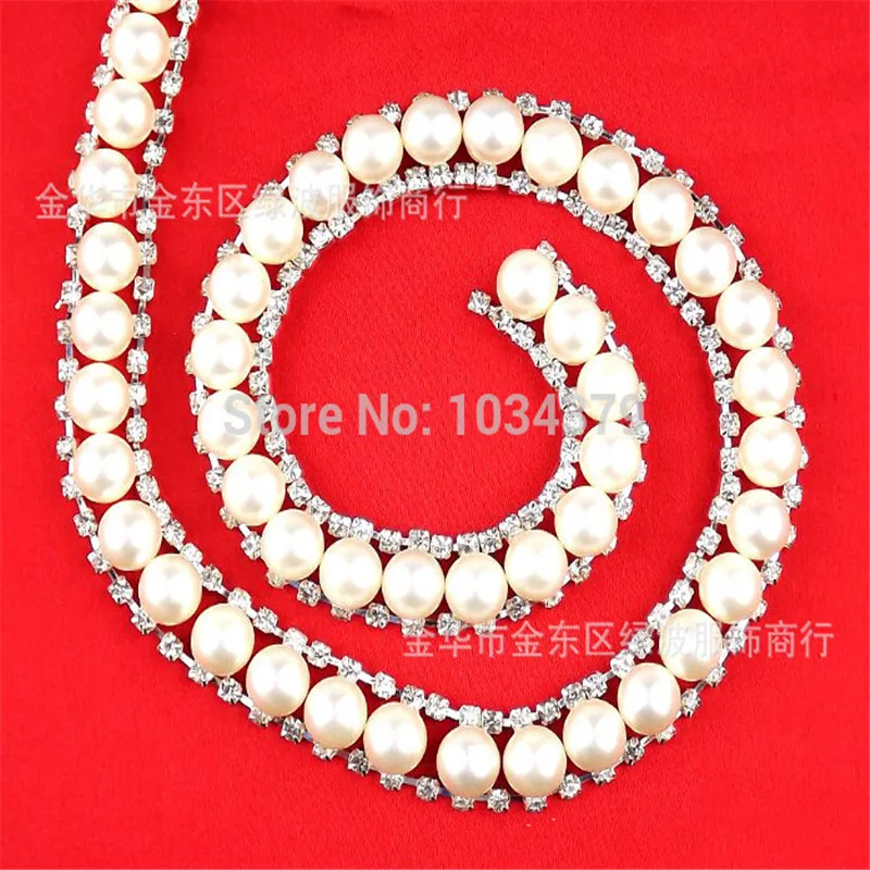 Кристалл 1 ярд 15 мм со стразами Стразы и жемчужинами отделка Серебряный тон торт