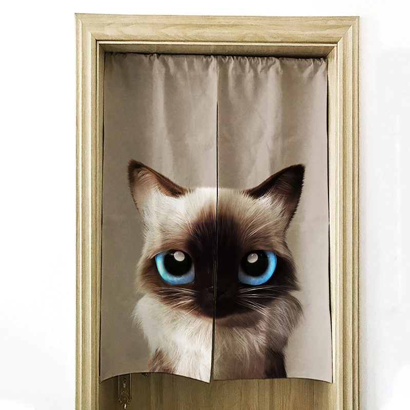 3D Творческий японский стиль украшенные Мультфильм HD кошка печатные двери шторы