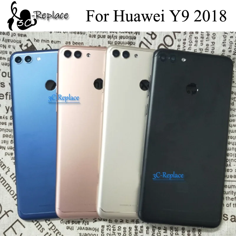 Для huawei Y9 на плоской подошве в стиле пэчворк LX3 L23 LX1 L21 LX2 L22 AL00 LA10 задняя Батарея крышка дверца батарейного Корпус чехол сзади Стекло запчасти