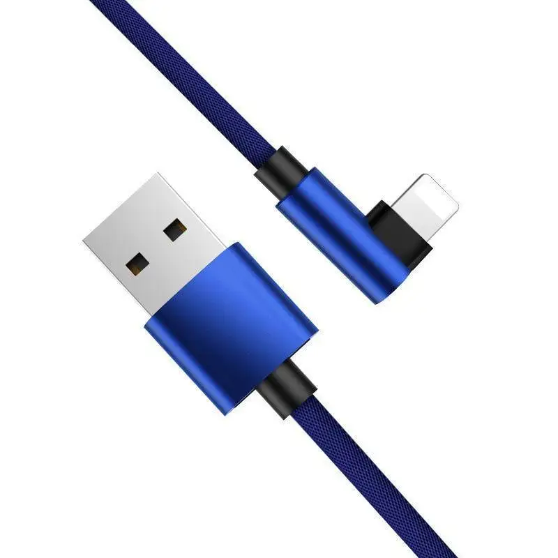 90 градусов нейлоновый USB кабель для IPhone X 6 6s 7 8 быстрой зарядки | Мобильные