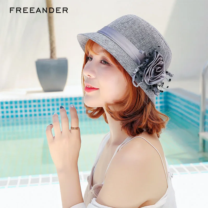Панама Freeander женская с широкими полями модная однотонная пляжная шляпа для