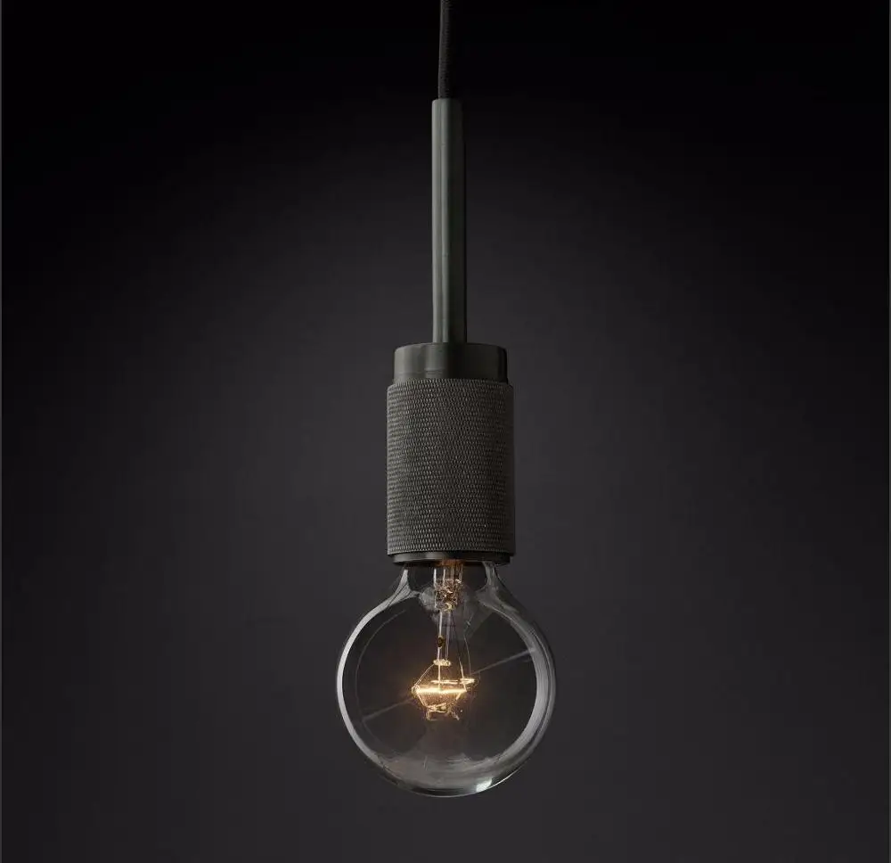 G 1 light black Американская RH лампа Эдисона E27 G80 светодиодный Люстра светодиодный подвесной светильник освещение золотой/черный/серебристый металлический стеклянный светодиодный светильник - Цвет абажура: G 1 light black
